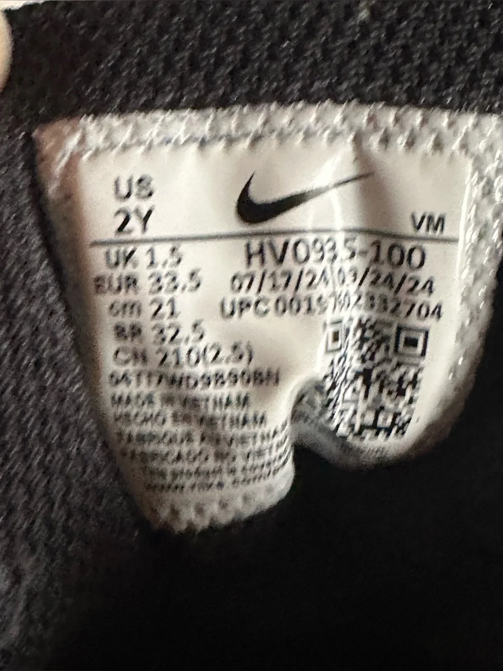 NIKE ALL DAY PLAY kids Mid-Top Sneakers iPink, Black & White Velcro Strap SZ 2Y